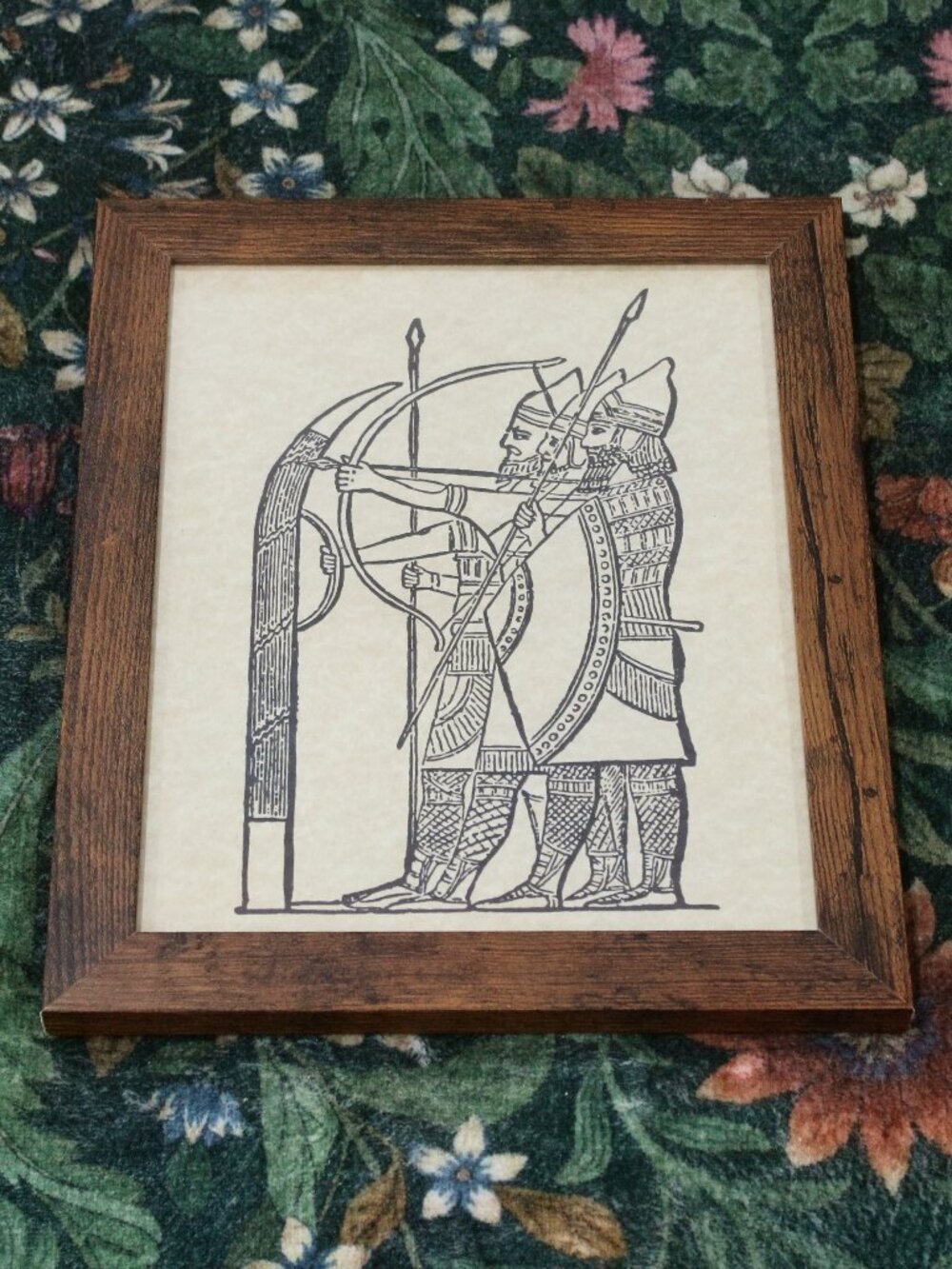 Framed 8x10 Ancient Assyrian Warriors Parchment Print - History Decor
